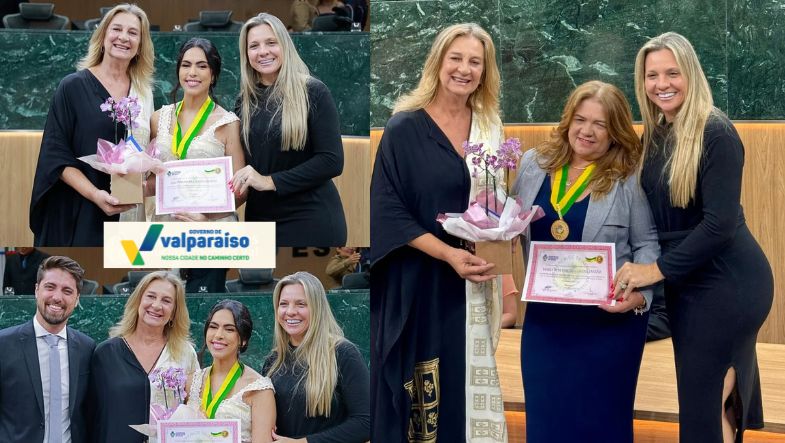 CERIMONIA-COMENDA-GOIANIA Representantes de Valparaíso de Goiás Recebem Homenagem com a Comenda Berenice Teixeira Artiaga